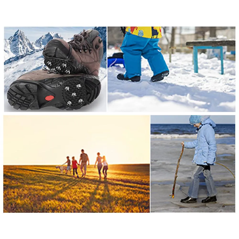 1 par de crampones para niños tacos de tracción Spike para caminar en invierno Agarres de zapatos de seguridad sobre nieve helad