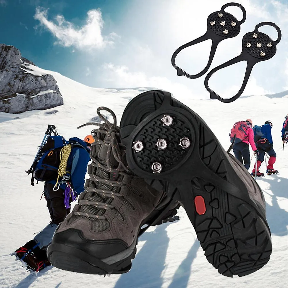 1 par de crampones para niños tacos de tracción Spike para caminar en invierno Agarres de zapatos de seguridad sobre nieve helad