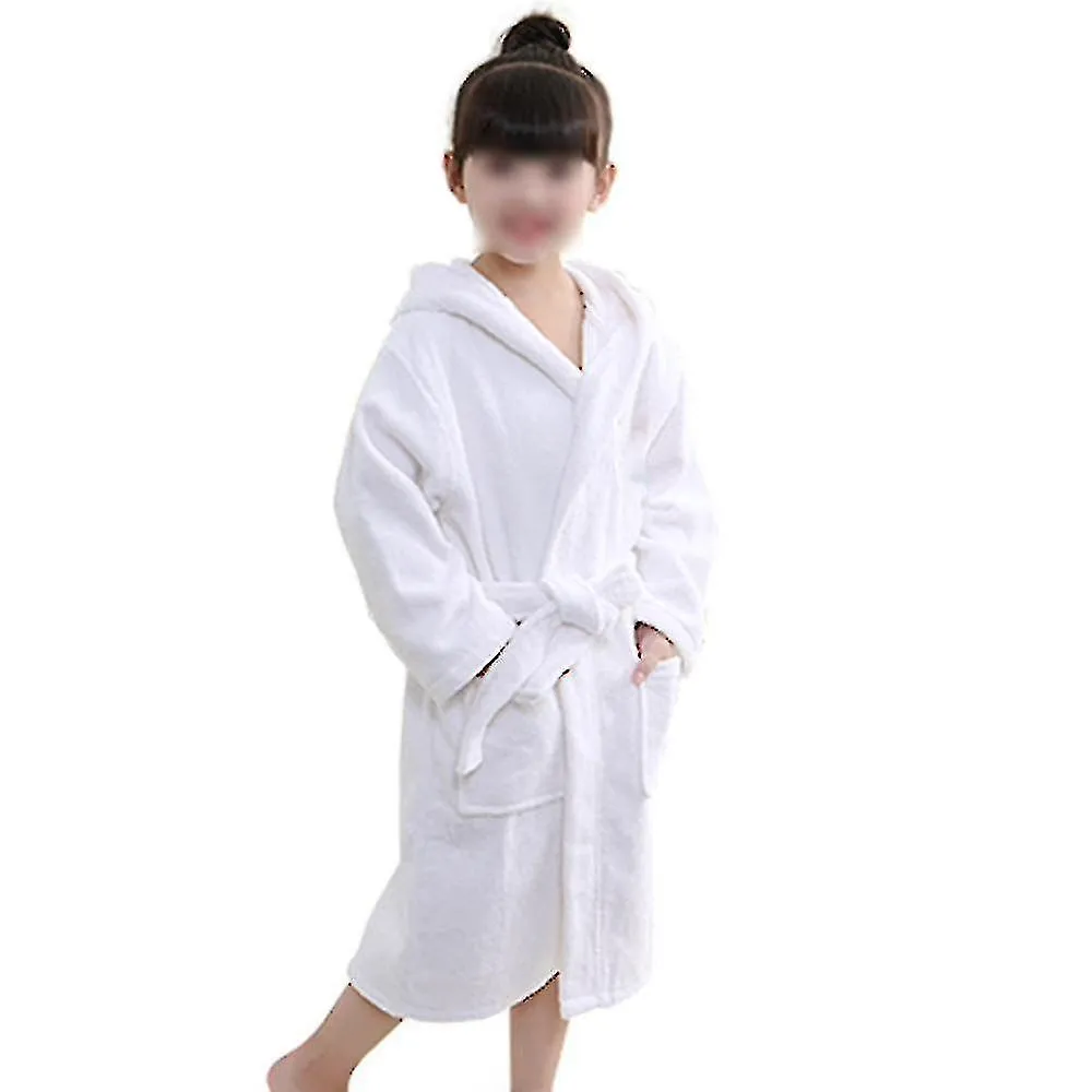 1 PCS BATA PARA NIñOS, BATA DE BAñO DE ALGODóN DE FELPA SUAVE CON CAPUCHA PARA NIñAS NIñOS  TW