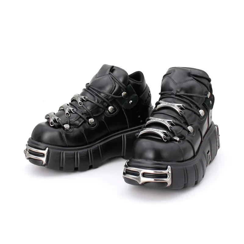 2023 Nuevos zapatos de plataforma de plataforma de laceos de estilo punk