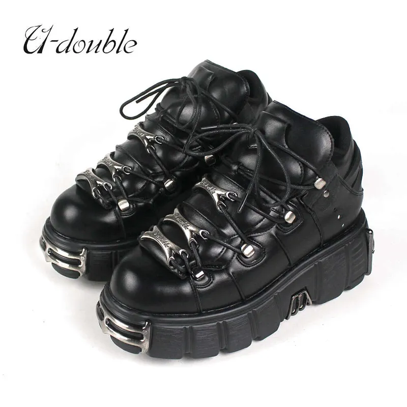 2023 Nuevos zapatos de plataforma de plataforma de laceos de estilo punk