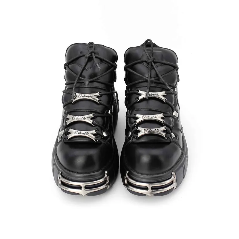 2023 Nuevos zapatos de plataforma de plataforma de laceos de estilo punk
