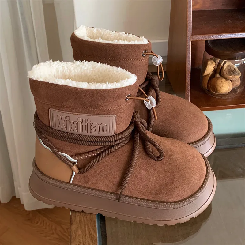 2024 Nuevas botas de diseñador de envío gratis botas de pieles de piel de invierno zapatos de plataforma para mujer
