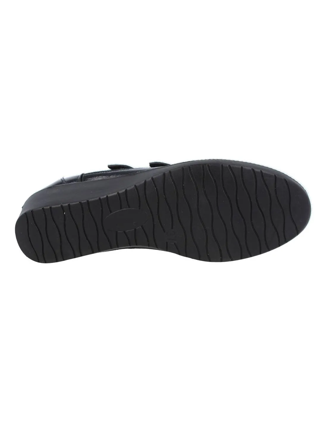 AMARPIES  ZAPATO CONFORT CUñA VELCROS REPTIL CHAROL NEGRO