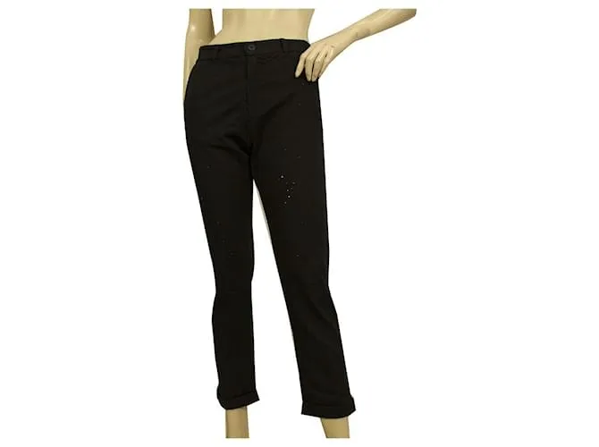Autre Marque Crossley Pantalones cortos desgastados negros Pantalones de algodón elastano sz XS 