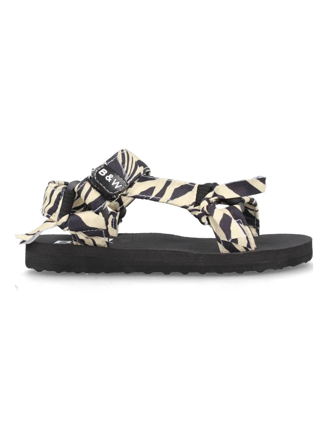 B&W  SANDALIA PLATAFORMA TEXTIL CEBRA