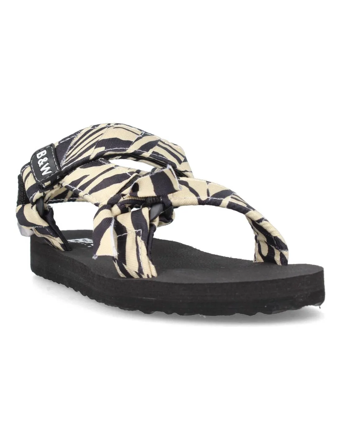 B&W  SANDALIA PLATAFORMA TEXTIL CEBRA
