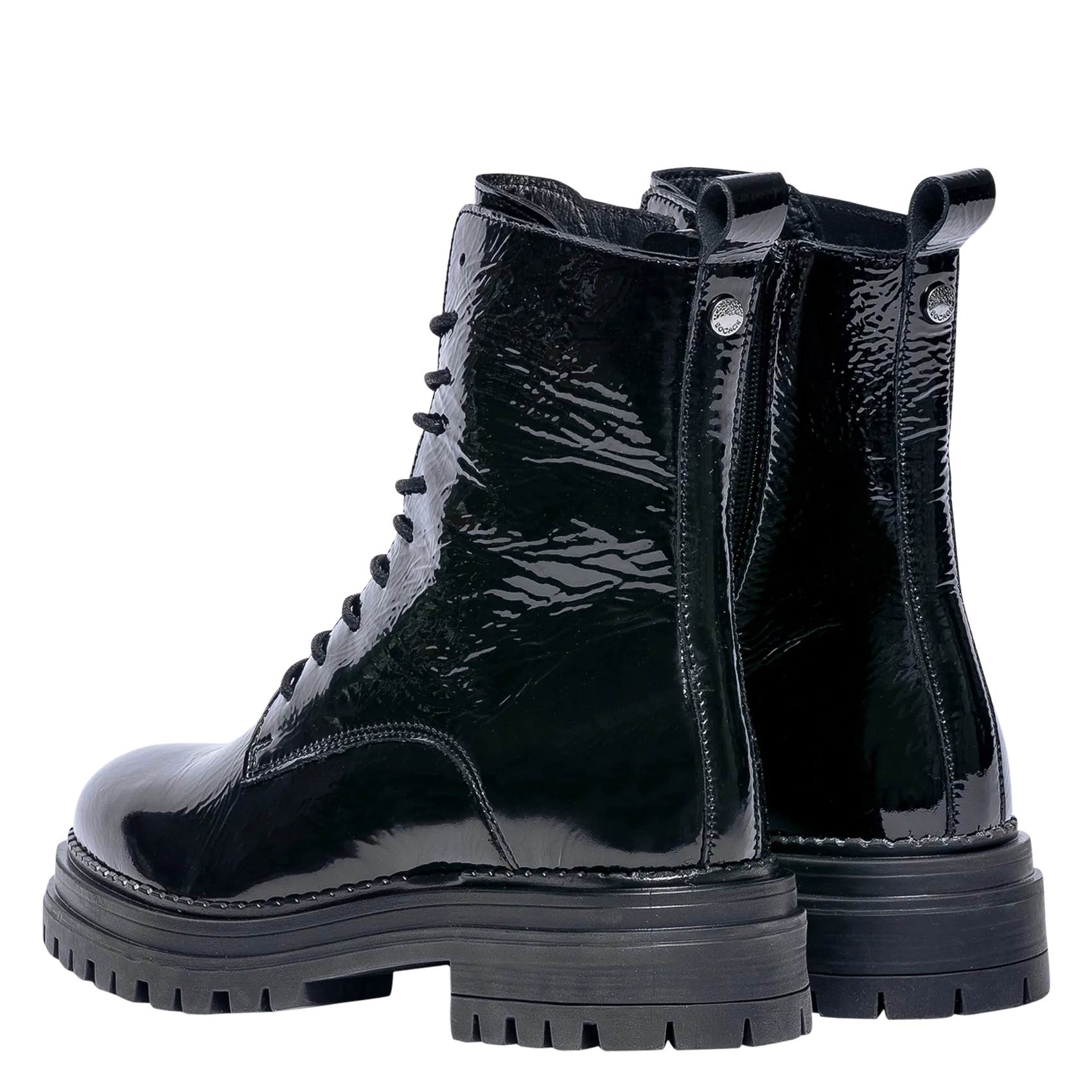 BOCAGE KLARINE  BOTINES DE CHAROL CON CORDONES EN NEGRO