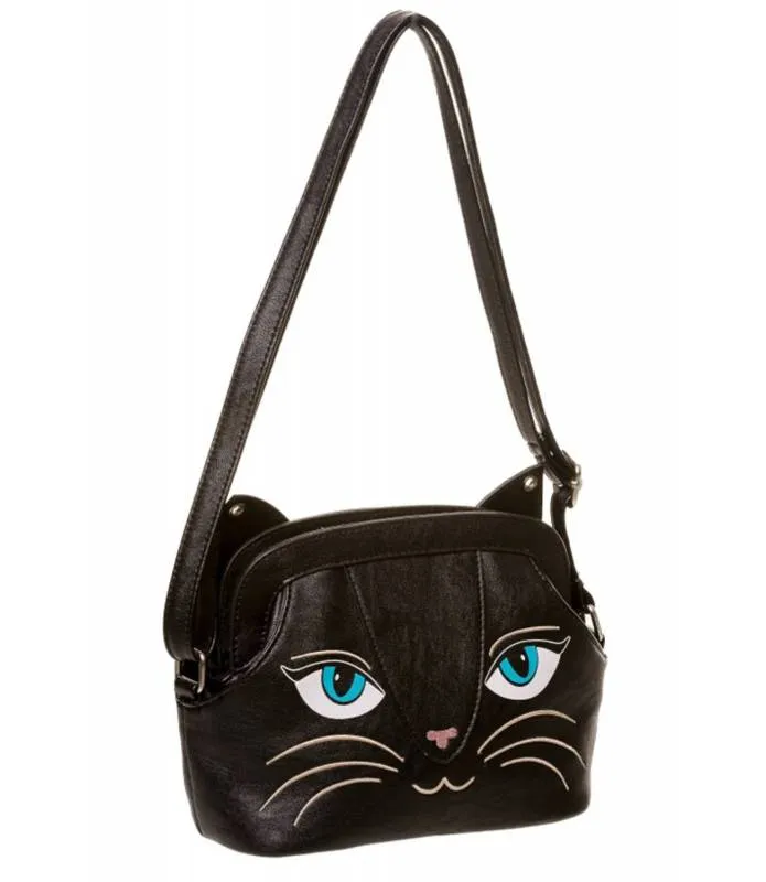 Bolso Bandolera Shoulder Bag Negro BANNED Gato cascabel Cat Face BBN7018