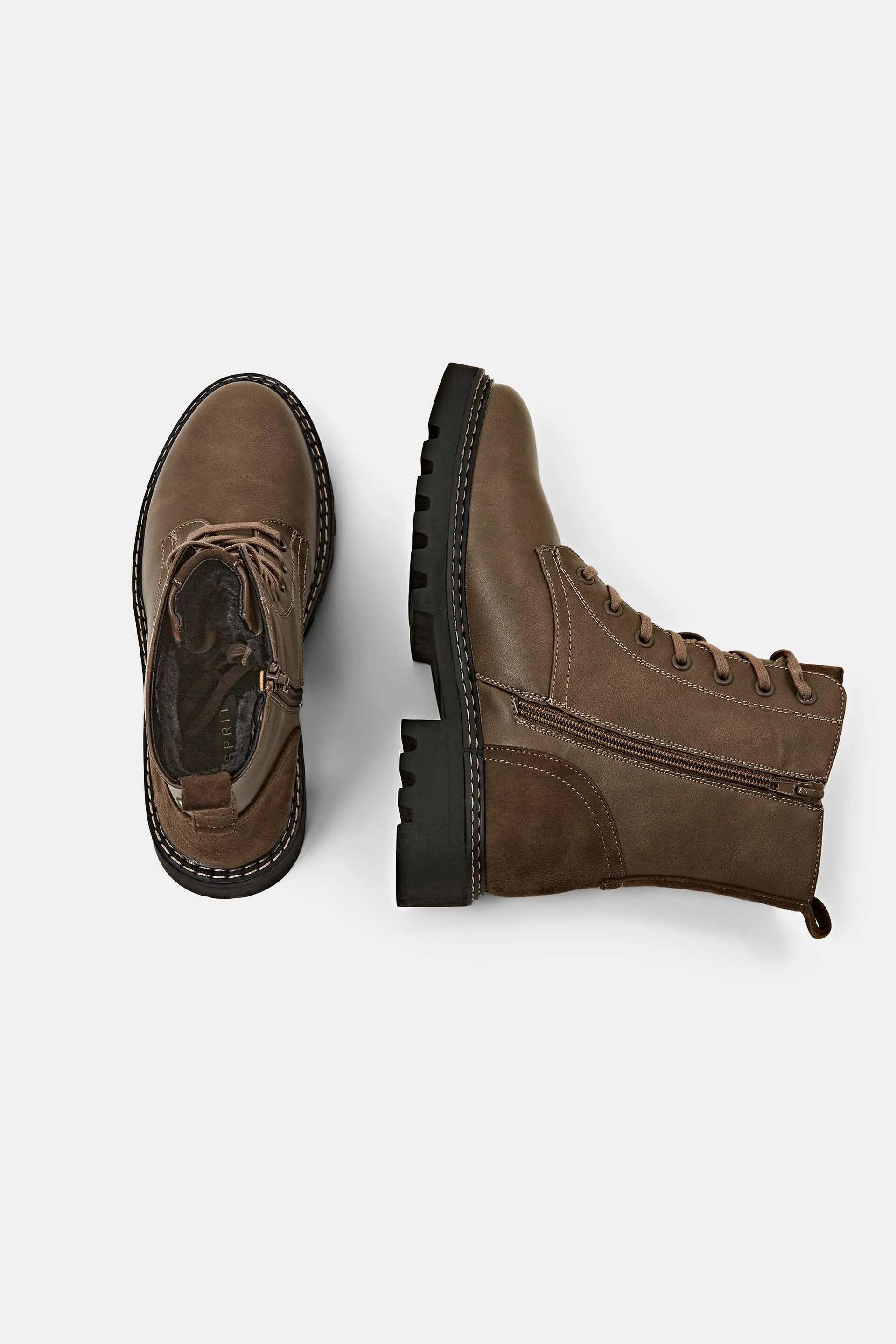 Botas de cuero vegano con cordones