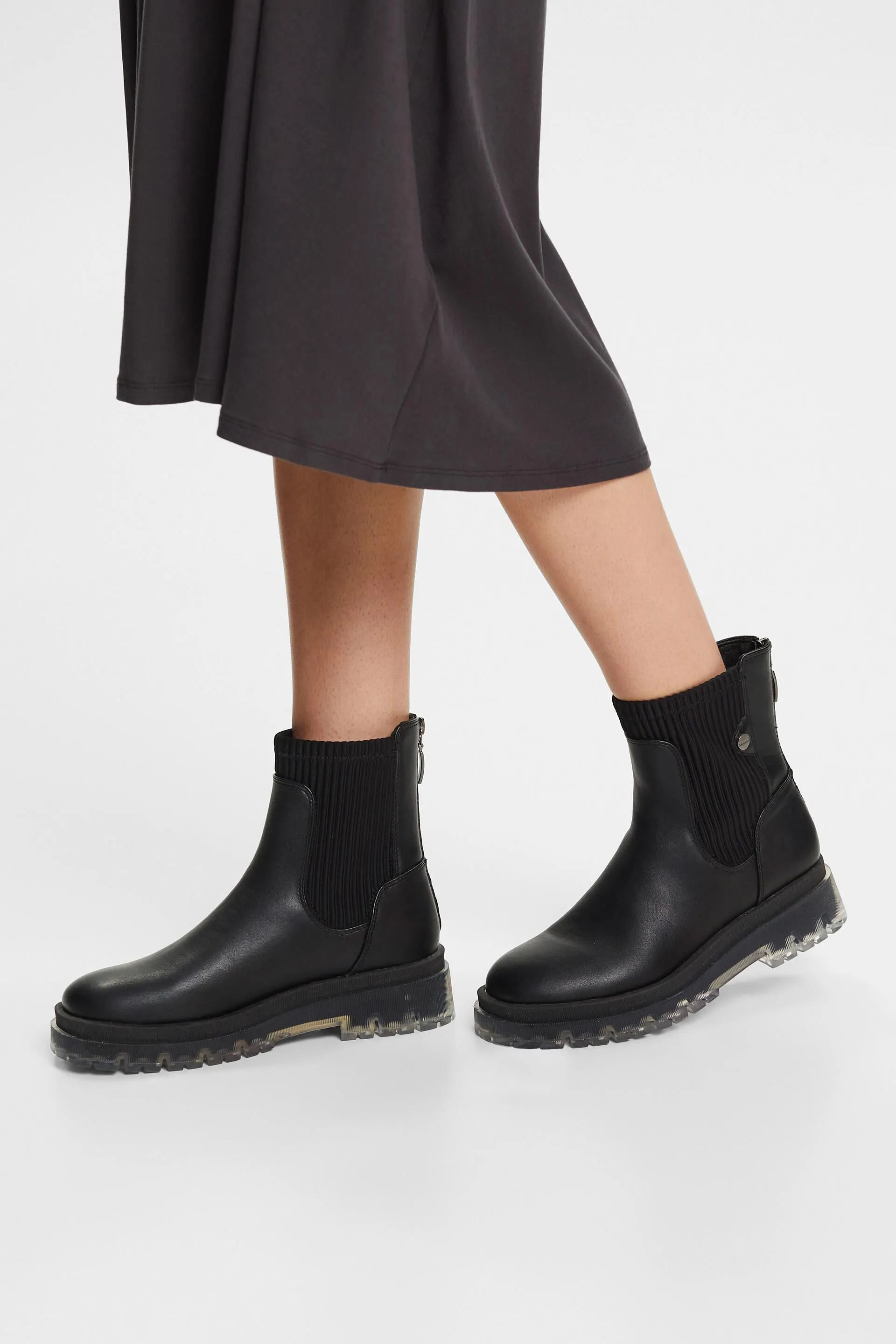 Botas de polipiel con suela gruesa