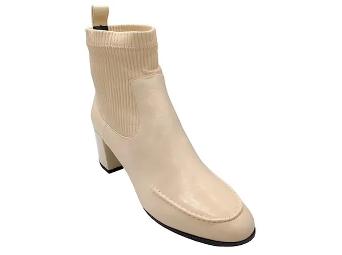Botines de charol marfil Pierre Hardy Crudo 