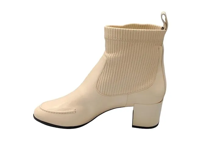 Botines de charol marfil Pierre Hardy Crudo 