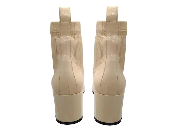 Botines de charol marfil Pierre Hardy Crudo 