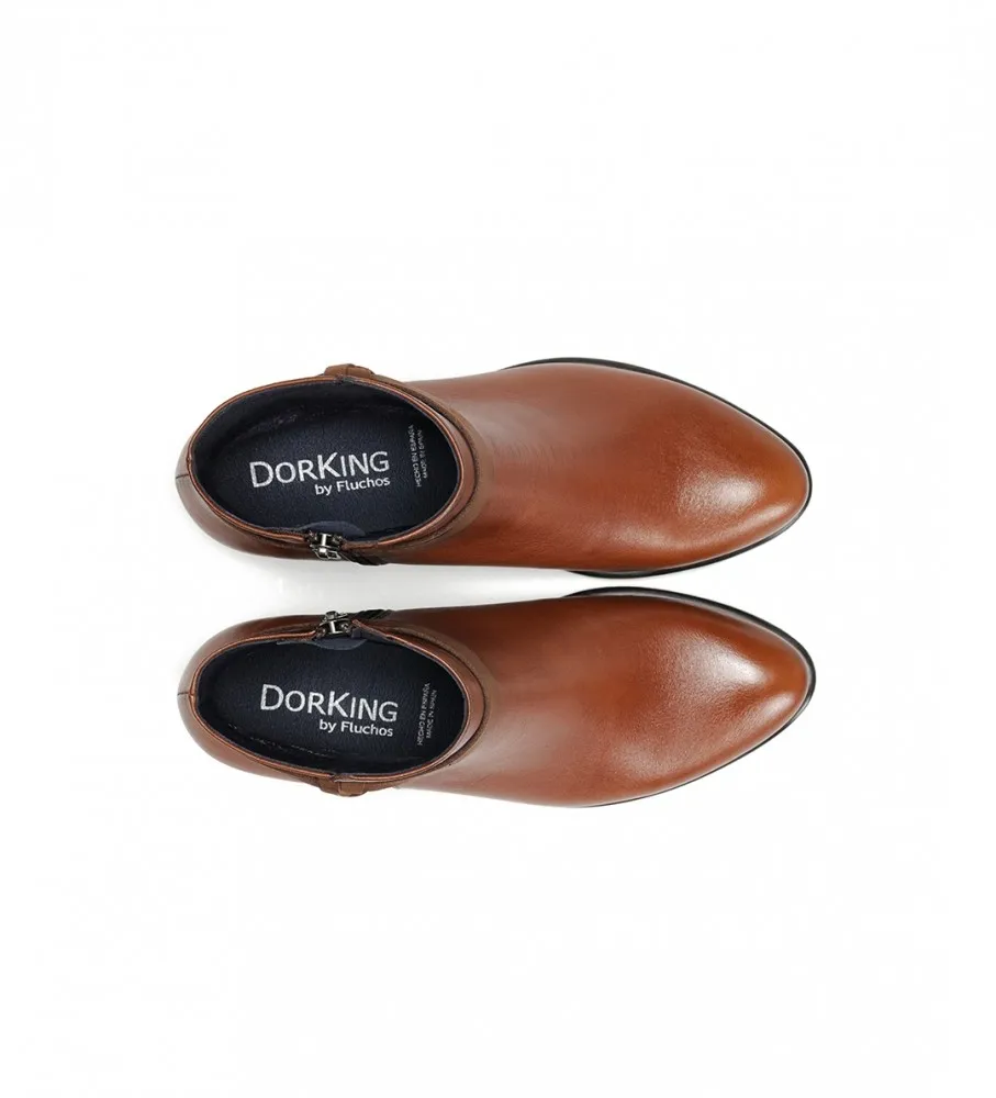 Botines de piel D8889 marrón