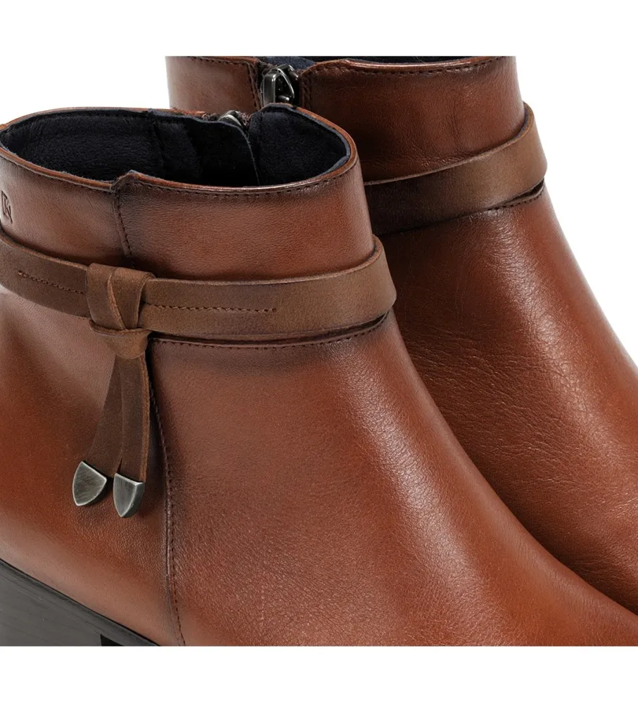 Botines de piel D8889 marrón