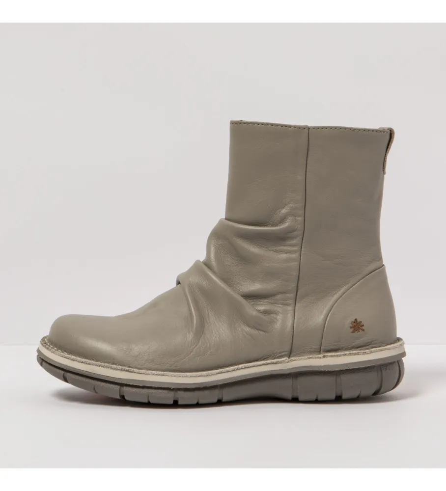 Botines de piel gris