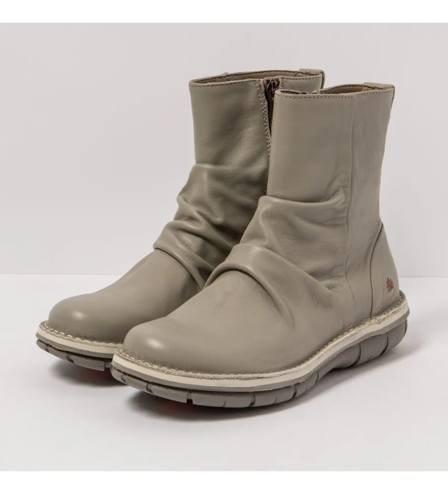 Botines de piel gris