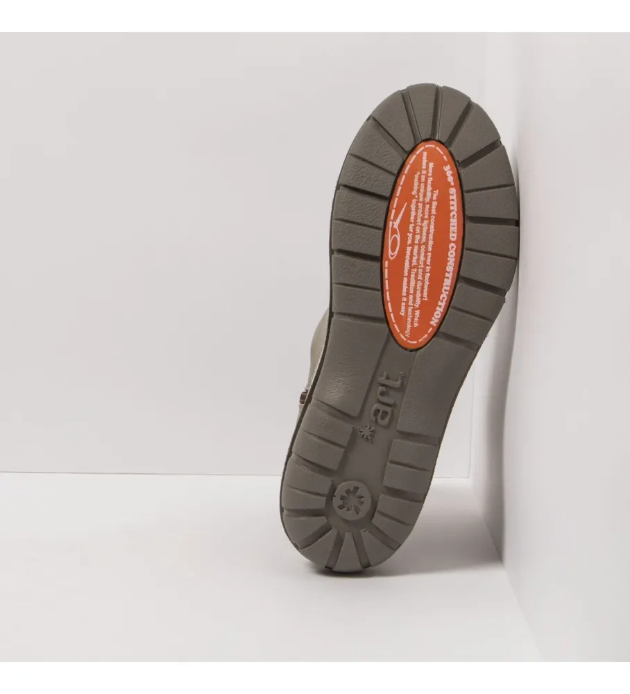 Botines de piel gris
