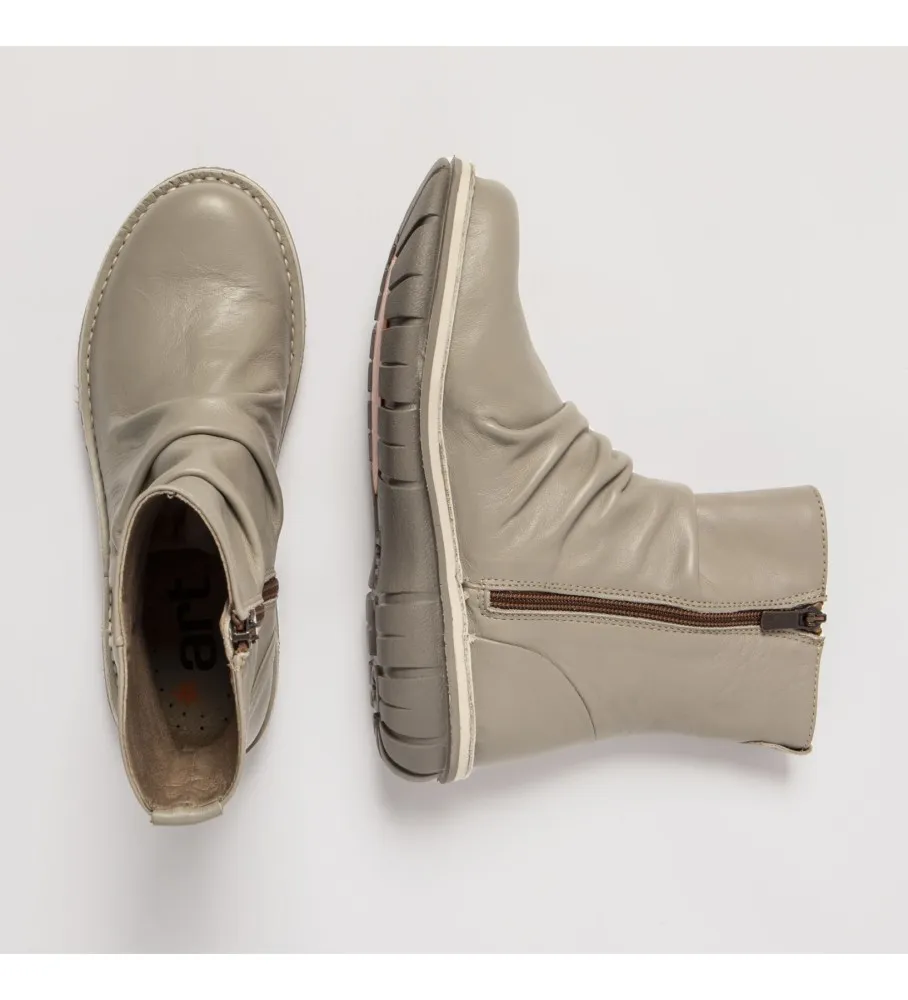 Botines de piel gris