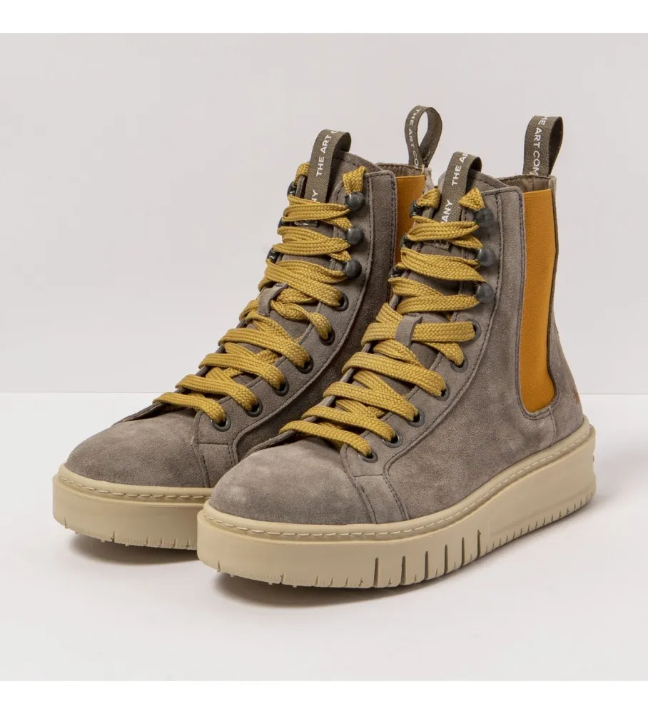 Botines de piel taupe