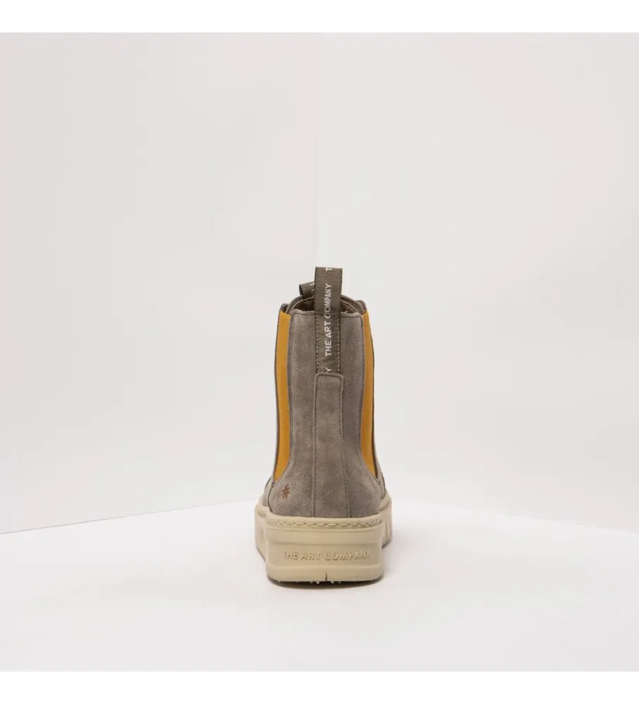 Botines de piel taupe