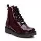 Botines planos Xti burdeos de charol con cordones