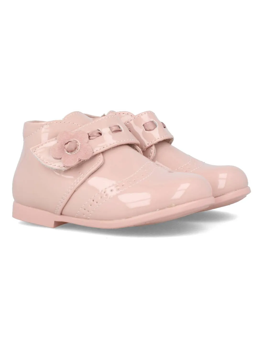 BUBBLE KIDS  ZAPATO CHAROL FLOR ROSA