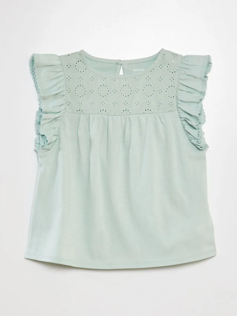 CAMISETA CON BORDADO  AZUL
