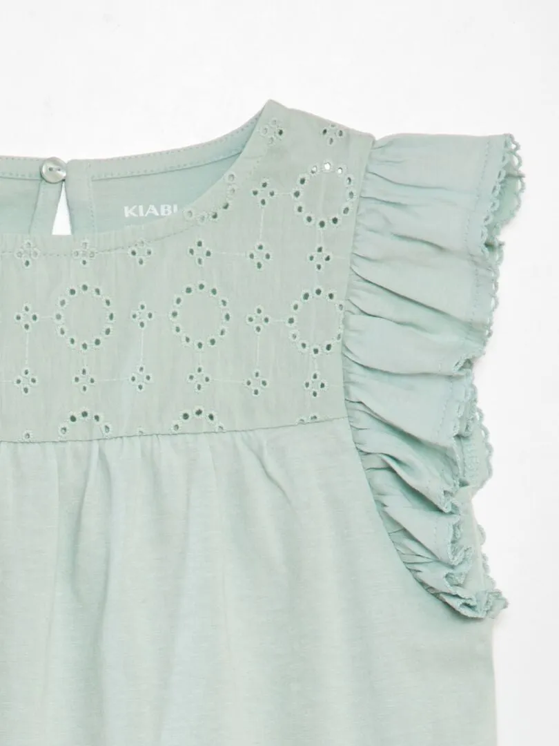 CAMISETA CON BORDADO  AZUL