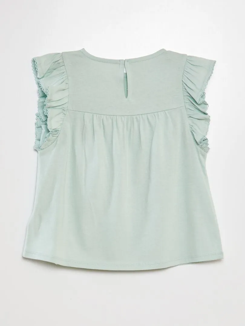 CAMISETA CON BORDADO  AZUL