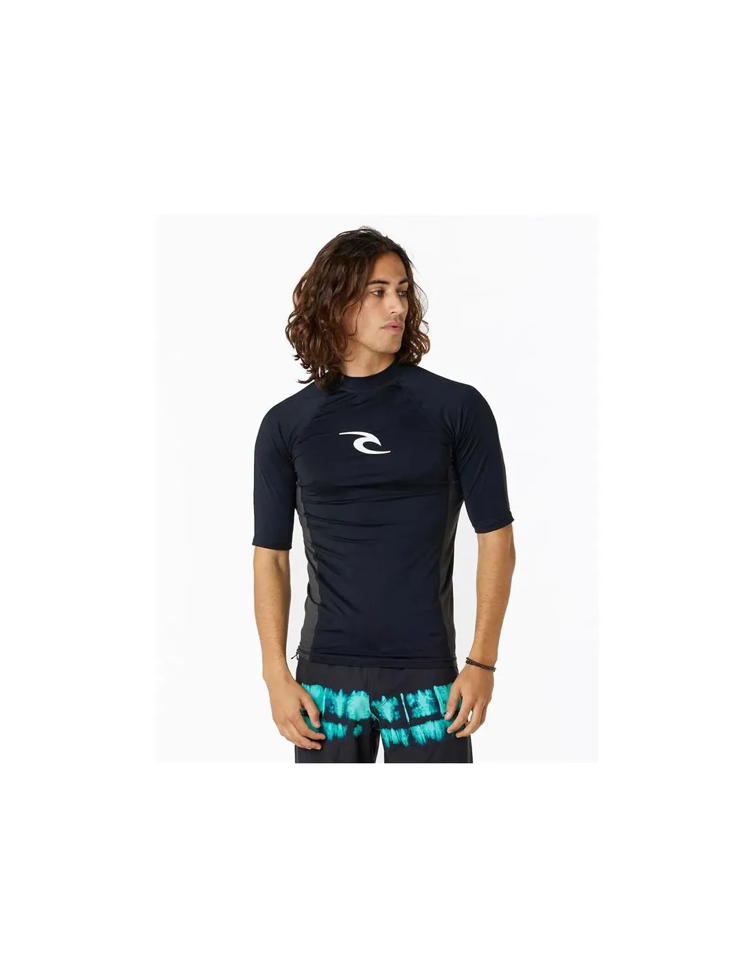 Camiseta de Surf Rip Curl Waves pf Hombre Negro