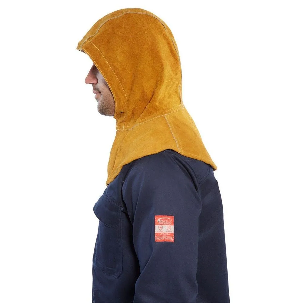 Capucha de cuero protección soldadura 