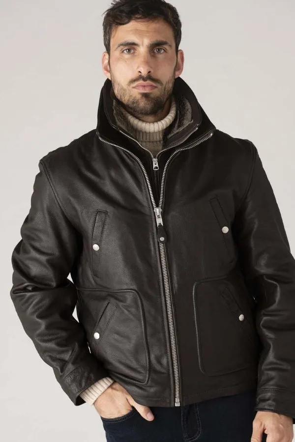Chaqueta Hombre Schott Lc8100W23 Brown