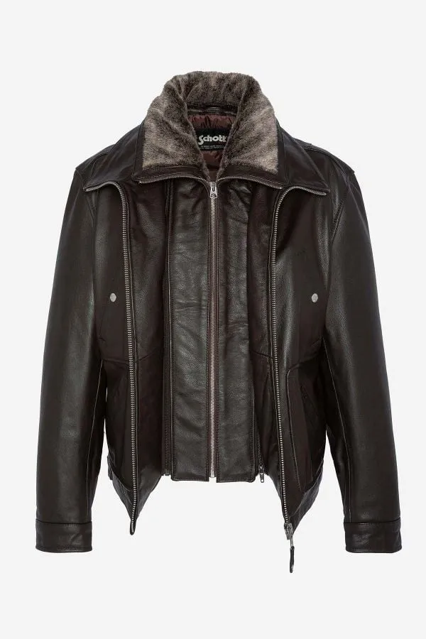 Chaqueta Hombre Schott Lc8100W23 Brown