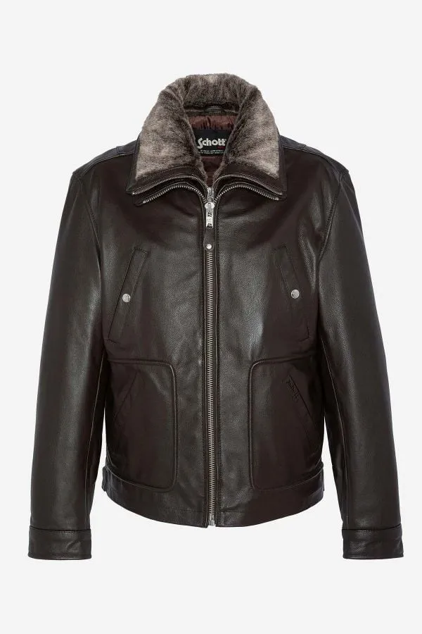 Chaqueta Hombre Schott Lc8100W23 Brown