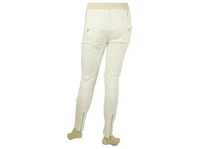 Dondup pantalones de mezclilla ajustados blancos pantalones de algodón pantalones sz 27 Código 3844432 
