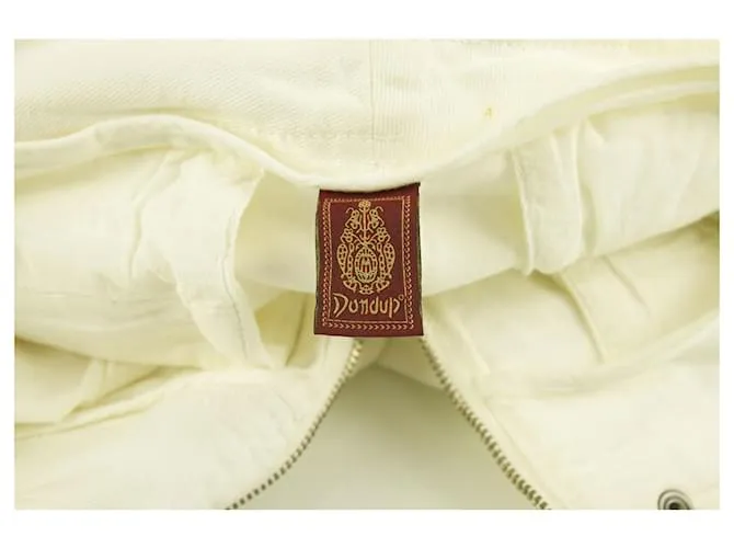Dondup pantalones de mezclilla ajustados blancos pantalones de algodón pantalones sz 27 Código 3844432 