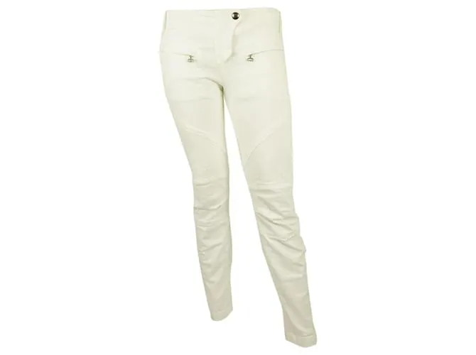 Dondup pantalones de mezclilla ajustados blancos pantalones de algodón pantalones sz 27 Código 3844432 