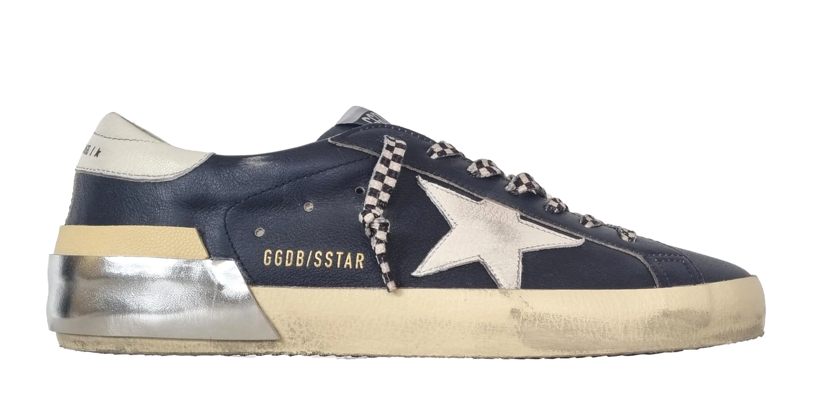 GOLDEN GOOSE zapatillas vintage de hombre superstar 50789 zapatos de piel azul