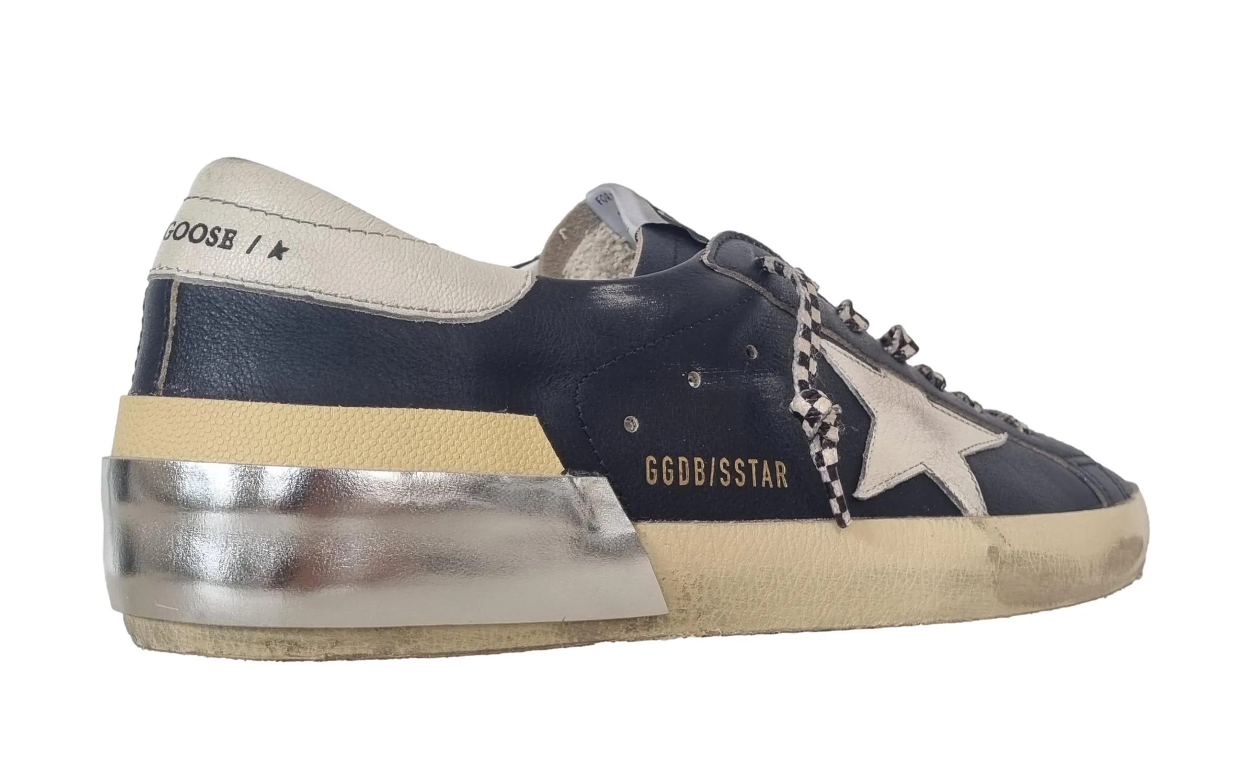 GOLDEN GOOSE zapatillas vintage de hombre superstar 50789 zapatos de piel azul