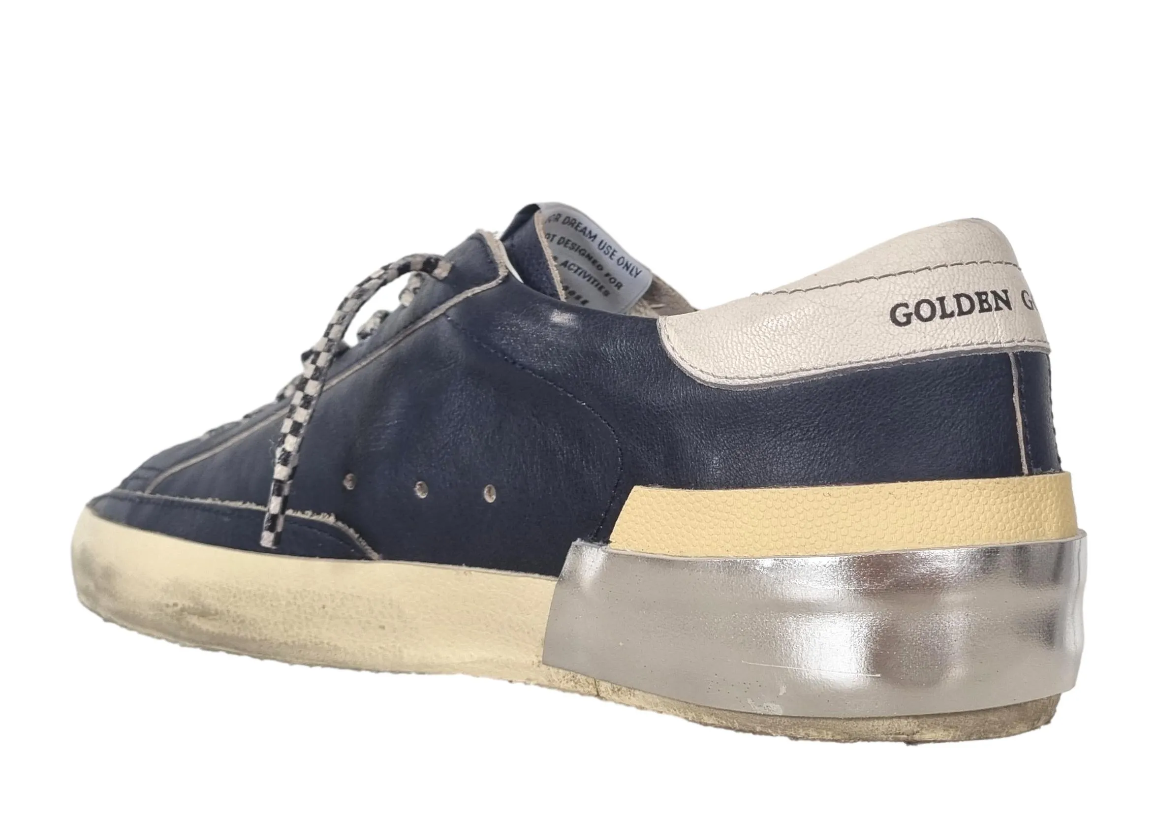 GOLDEN GOOSE zapatillas vintage de hombre superstar 50789 zapatos de piel azul
