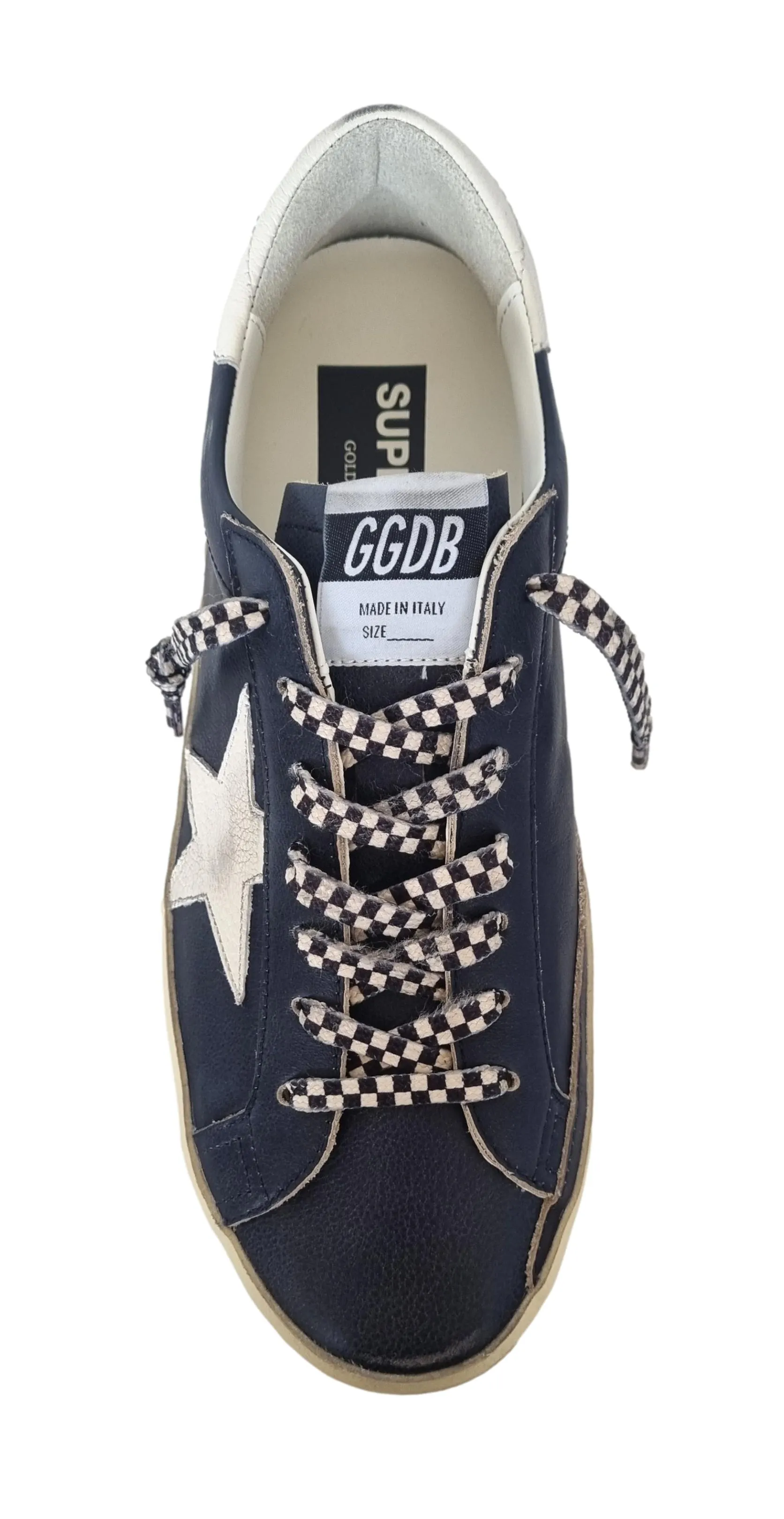 GOLDEN GOOSE zapatillas vintage de hombre superstar 50789 zapatos de piel azul