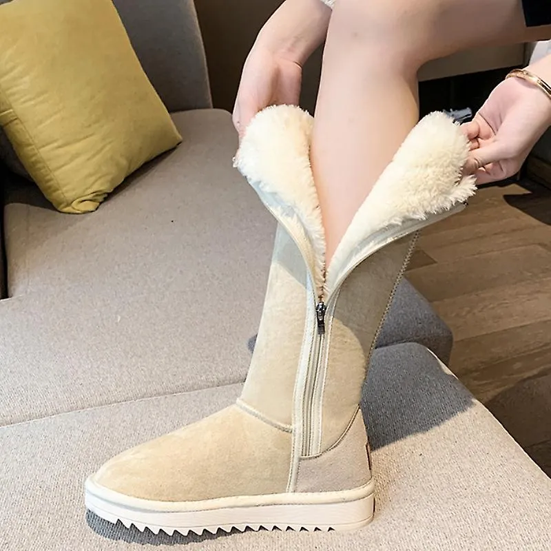 INVIERNO CALIENTE 2022 NUEVA MODA DE TUBO ALTO ALLMATCH BOTAS DE NIEVE GRUESAS CáLIDAS CON CREMALLERA LATERAL BOTAS DE NIEVE BO