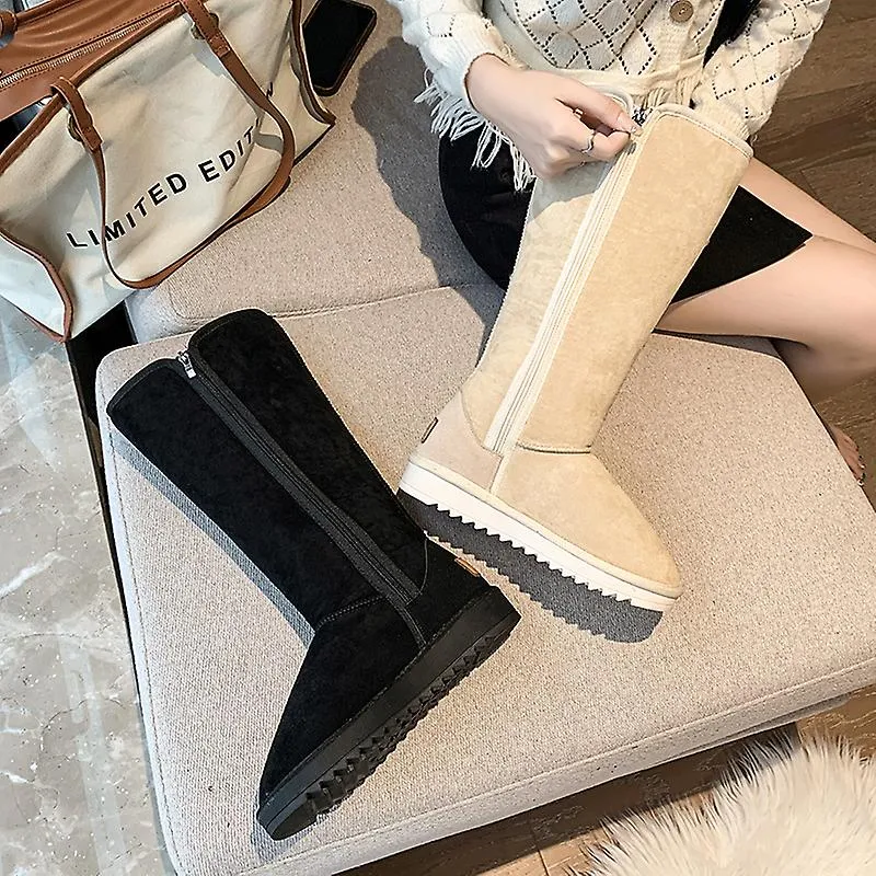 INVIERNO CALIENTE 2022 NUEVA MODA DE TUBO ALTO ALLMATCH BOTAS DE NIEVE GRUESAS CáLIDAS CON CREMALLERA LATERAL BOTAS DE NIEVE BO