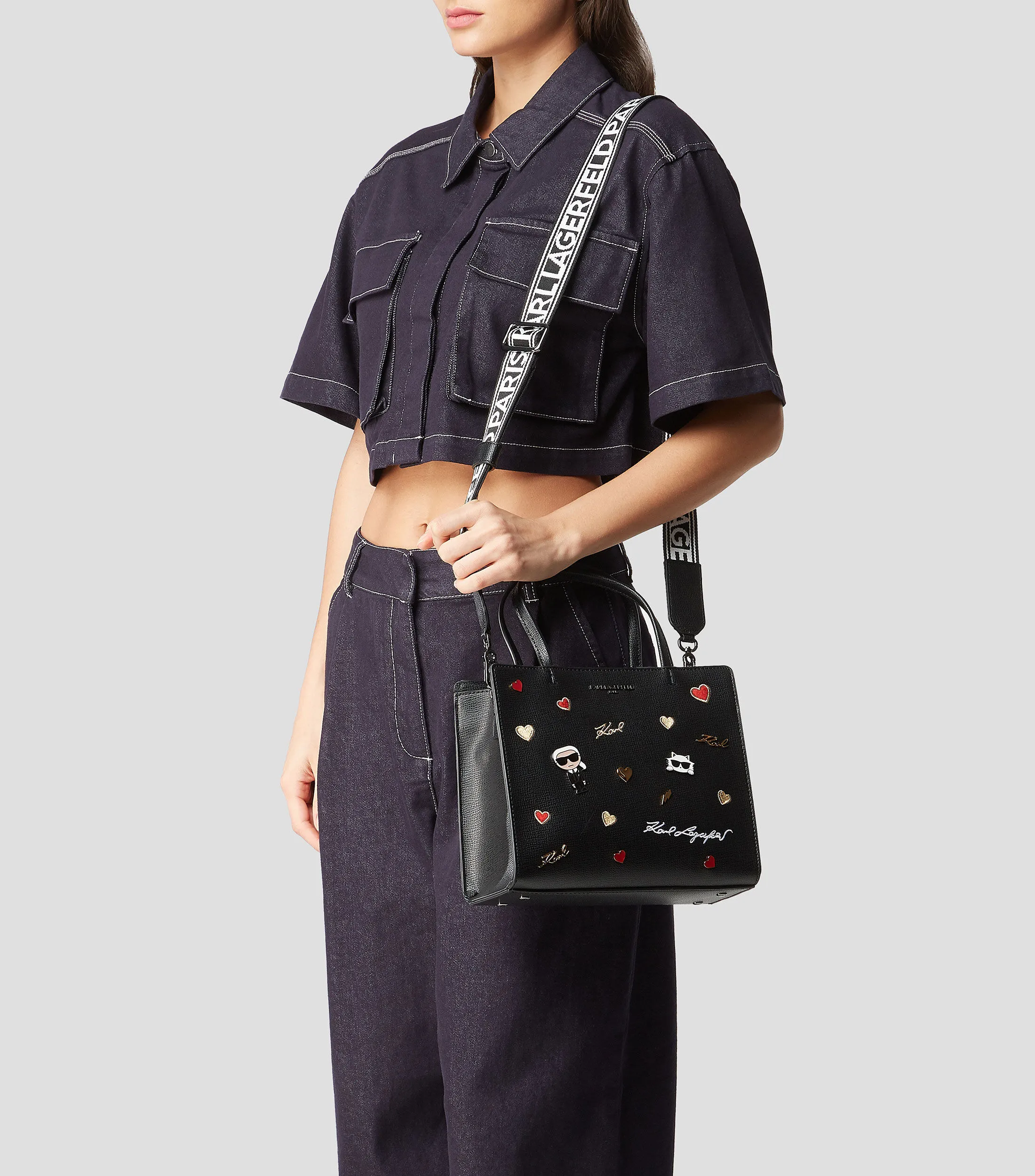 Karl Lagerfeld Bolso Satchel liso Mujer
