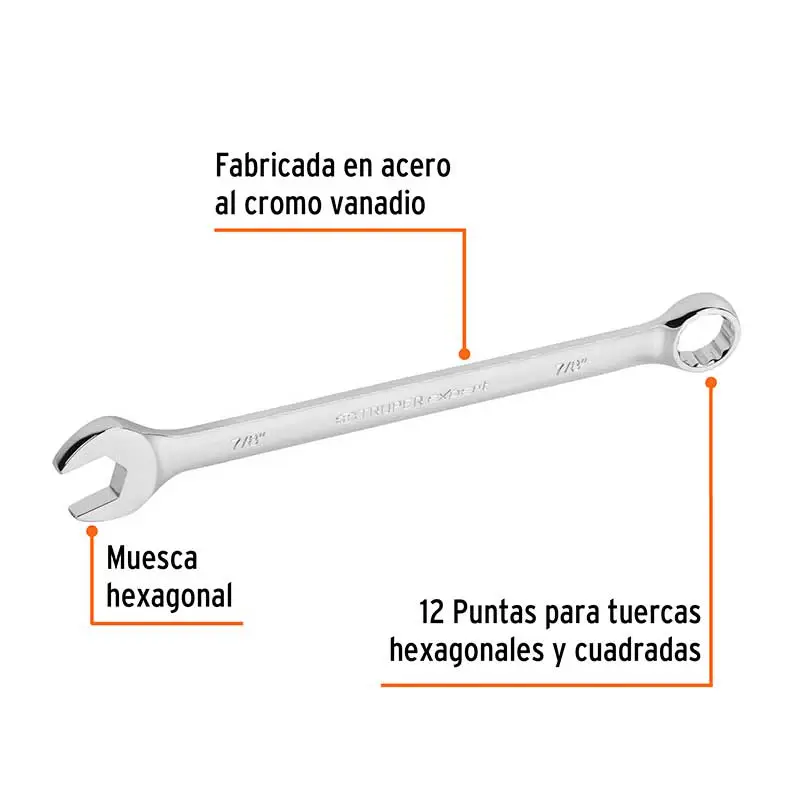 Llave Combinada Extra Larga Truper 15600 Expert 7/8 pulg