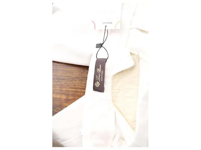 Loro Piana Pantalones de algodón Blanco 