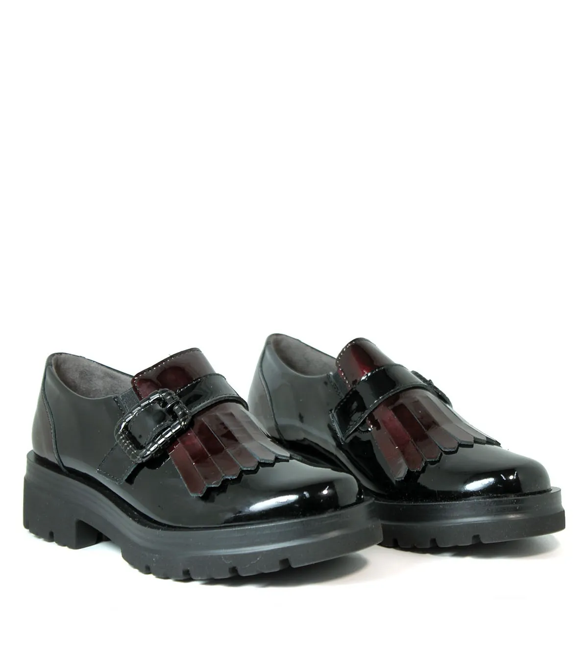 MOCASINES DE CHAROL 5361 NEGROBURDEOS