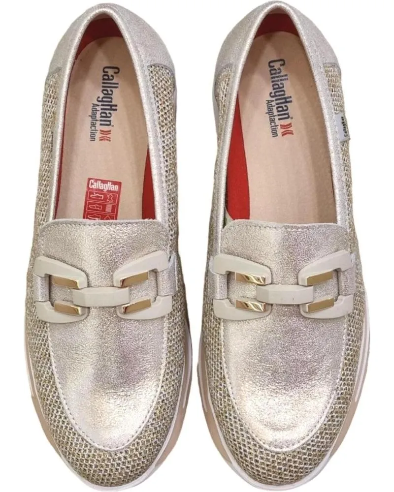 Mocasines de Mujer CALLAGHAN MOCASIN METALIZADO PLATINO